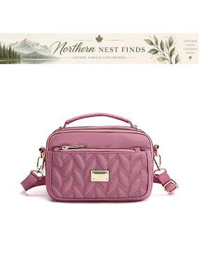 Nylon Quilted Small Crossbody Bag Mini Cellphone Purse for Women